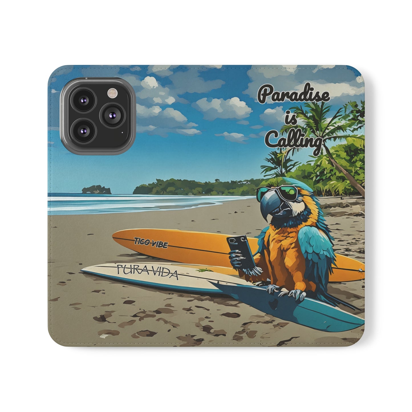 "Paradise is calling" Phone wallet Flip Case