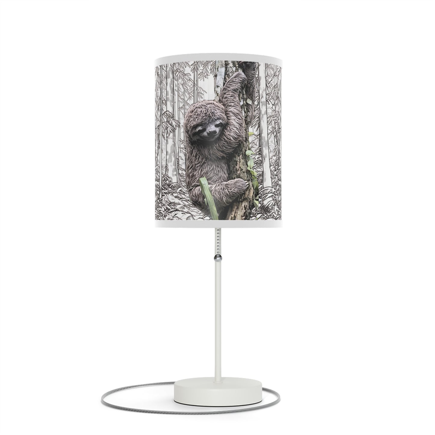 Adorable Baby Sloth Table Lamp | Modern Steel Base | 10 Trim Color Options