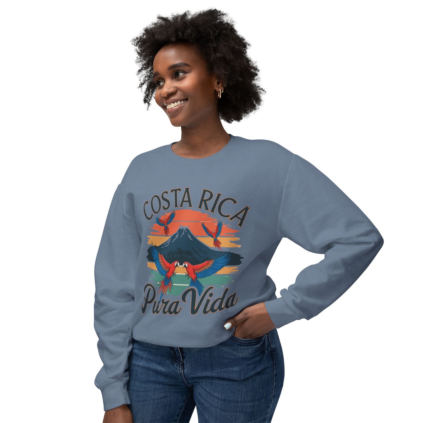 "Costa Rica Pura Vida" Unisex Lightweight Crewneck Sweatshirt
