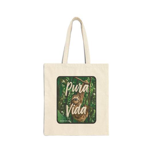"Pura Vida" Cotton Canvas Tote Bag