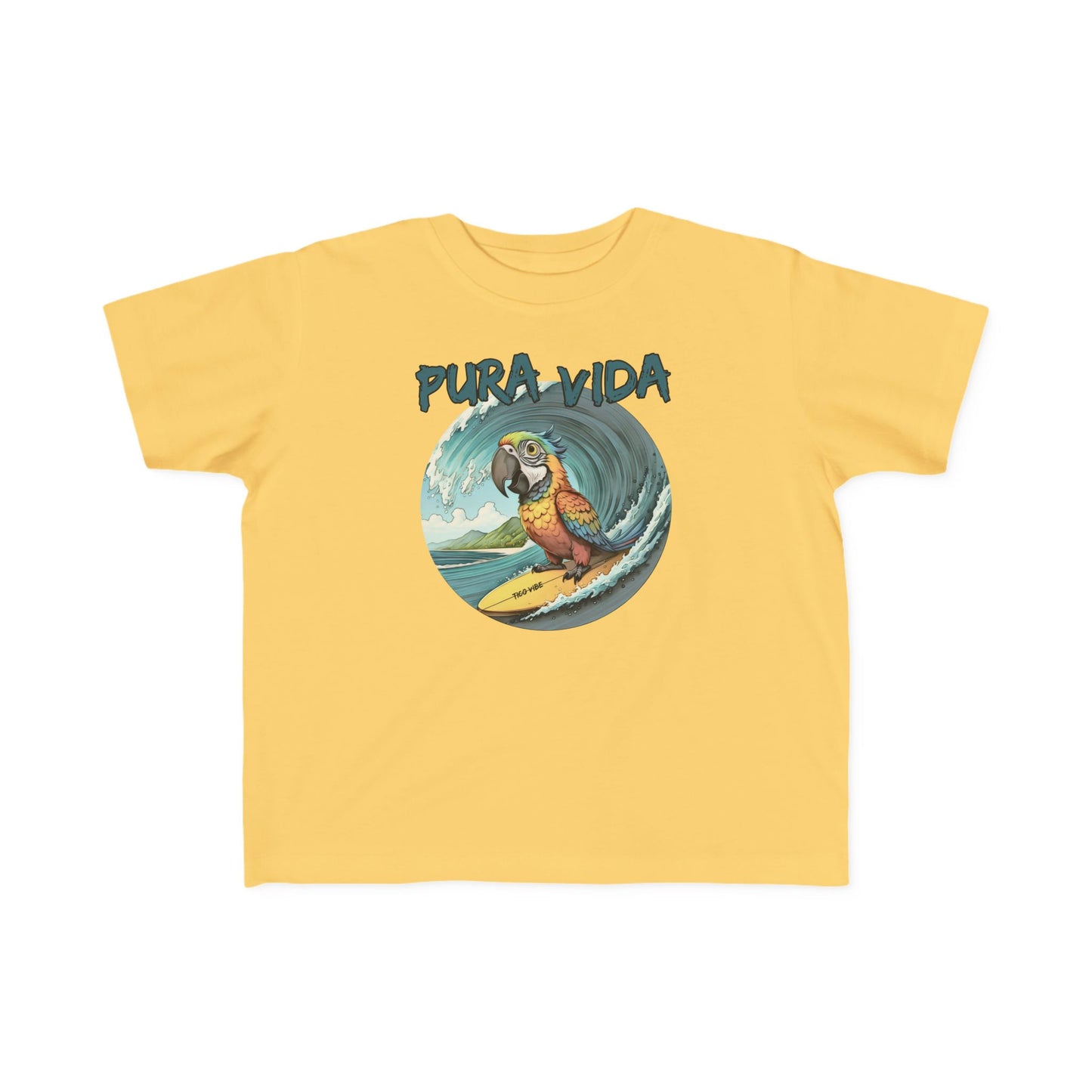 Pura Vida Surfing Macaw Toddler's Fine Jersey Tee