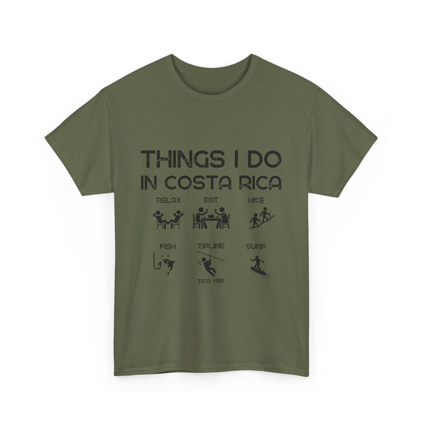 "Things I do in Costa Rica" Unisex Heavy Cotton Tee
