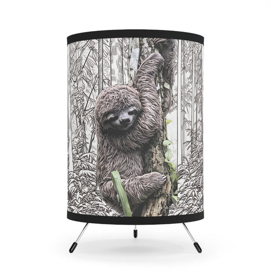 Adorable Baby Sloth Tripod Lamp – Custom High-Res Printed Shade, US/CA Plug